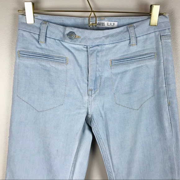 4x$35*** ZARA Basic Denim Flare Jeans BOHO Chic - Picture 3 of 8